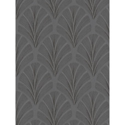 Papier peint Palmette Big Plumes noir et or - LOUISE - Casadeco - LOU28919918