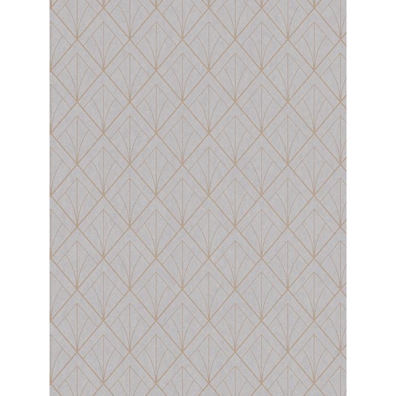 Papier peint Art Déco taupe cuivre - LOUISE - Casadeco - LOU28891309