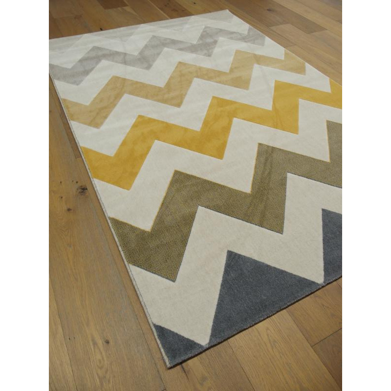 Tapis ZigZag jaune et gris - Canvas - 140x200cm