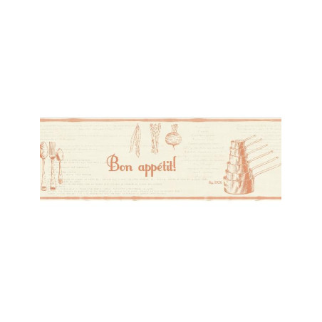 Frise Recettes beige et orange - BON APPETIT - Caselio - BAP68473017