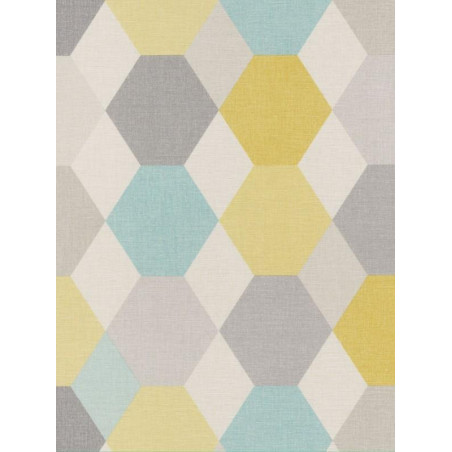 Papier peint Arlequin turquoise jaune - SWING - Caselio - SNG68916640