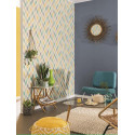 Papier peint Oslo turquoise jaune - SWING - Caselio - SNG68886541