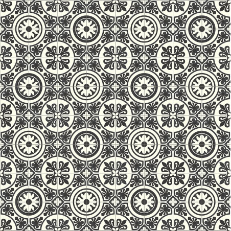 Revêtement PVC EMOTION - Largeur 3m - Lagos 909D carrelage noir et blanc - Plaza Beauflor