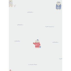 Papier peint Ours Plage bleu - MY LITTLE WORLD Casadeco - MLW29706502
