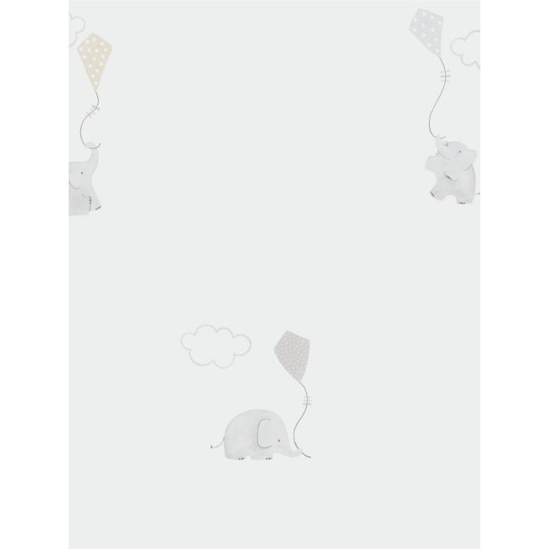 Papier peint intissé enfant à motif Elephants beige - MY LITTLE WORLD Caselio 