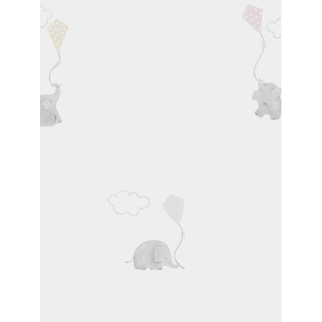 Papier peint intissé enfant à motif Elephants rose - MY LITTLE WORLD Caselio 