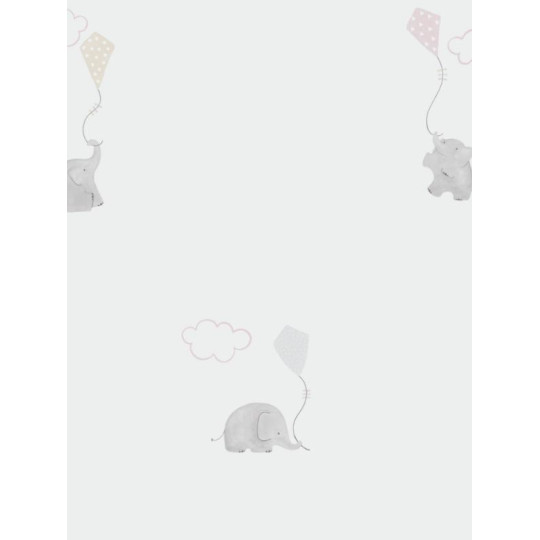 Papier peint intissé enfant à motif Elephants rose - MY LITTLE WORLD Caselio 