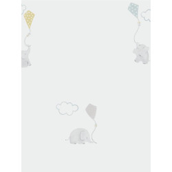 Papier peint Eléphants bleu - MY LITTLE WORLD - Casadeco - MLW29736317