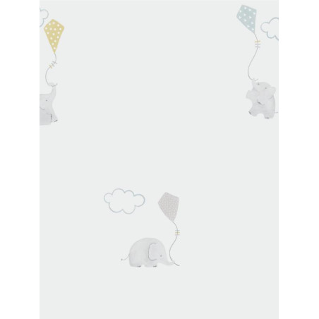 Papier peint Eléphants bleu - MY LITTLE WORLD - Casadeco - MLW29736317