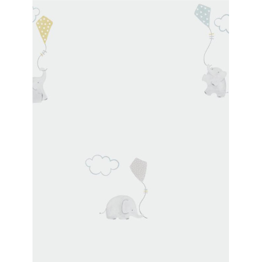 Papier peint intissé enfant à motif Elephants bleu - MY LITTLE WORLD Caselio 