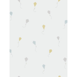 Papier peint Cerfs Volants bleu et jaune - MY LITTLE WORLD - Casadeco - MLW29746308