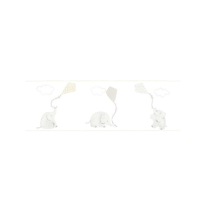 Frise duplex enfant à motif Elephants beige - MY LITTLE WORLD Caselio 
