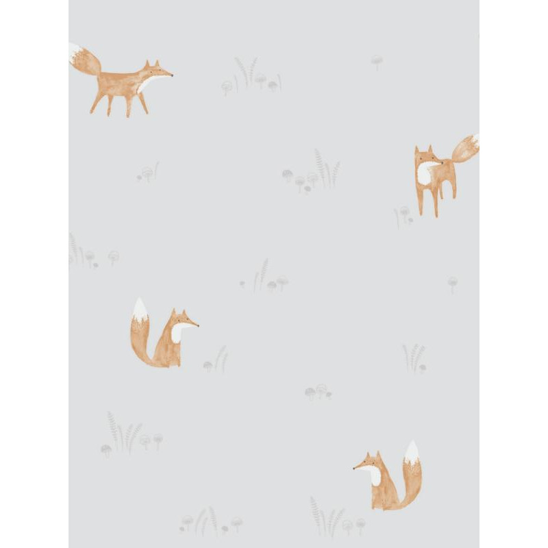 Papier peint intissé enfant à motif Renard gris - MY LITTLE WORLD Casadeco