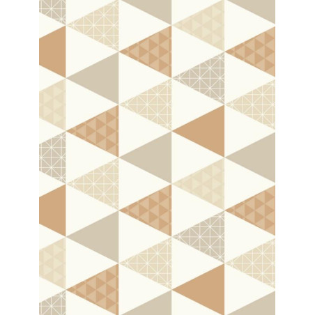 Papier peint intissé Triangles à motif cuivre/taupe - TONIC Caselio