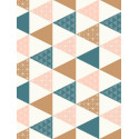 Papier peint intissé Triangles à motif cuivre/rose/bleu - TONIC Caselio