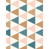 Papier peint intissé Triangles à motif cuivre/rose/bleu - TONIC Caselio