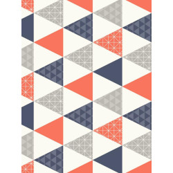 Papier peint Triangle bleu et corail - TONIC - Caselio - TONI69443813