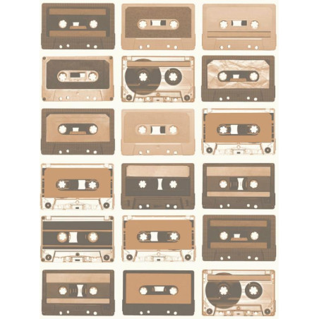 Papier peint intissé Cassettes sépia cuivre - TONIC Caselio