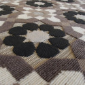 Tapis corde et poil ras Retro à motifs carreaux de ciment beige taupe - 120x170cm - FLOW