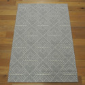  Tapis géométrique tissé à plat gris clair - 160x230cm - ESSENZA 
