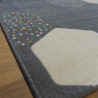 Tapis motif Hexagones fond gris foncé - 120x170cm - Canvas