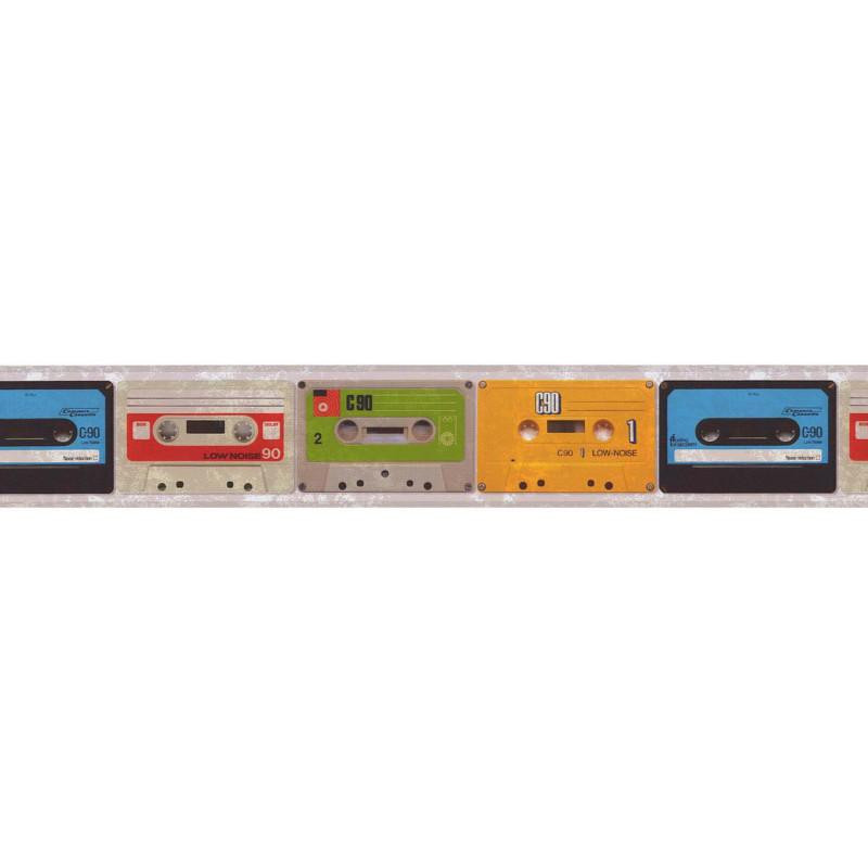 Frise adhésive K7 vintage multicolore - Lutèce - 64151002-A