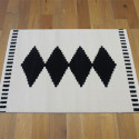 Tapis motif ethnique noir et blanc cassé - 120x170cm - ALASKA