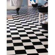 Sol PVC - Echiquier carrelage damier noir et blanc - Iconik Life  - Tarkett - rouleau 4M