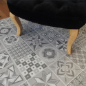 Lame PVC clipsable - carreaux de ciment gris - Collection Deco Tile Click - KALINAFLOOR