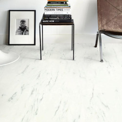 Lame PVC clipsable "Marbre de Carrare AMCP40136" - Livyn Ambient Click + QUICK STEP (très résistant)