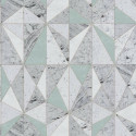 Papier peint géométrique effet marbre vert gris - Material - Caselio