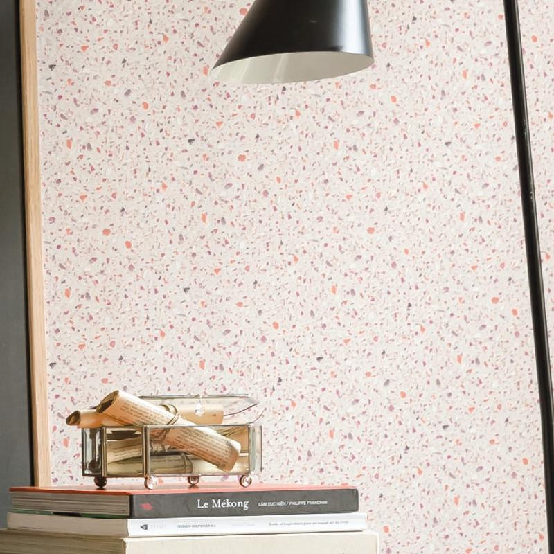 Papier peint Terrazzo orange rose - Material - Caselio