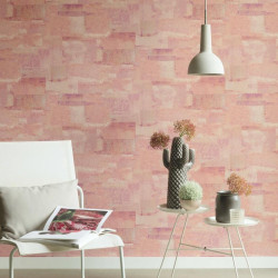 Papier peint Effet Béton rose - MATERIAL - Caselio - MATE69664040