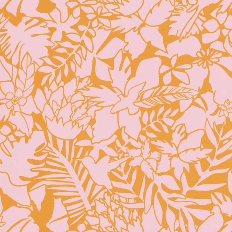 Papier peint Jungle rose et orange - Smile - Caselio