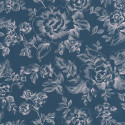 Papier peint floral rose bleu nuit Smile - Caselio