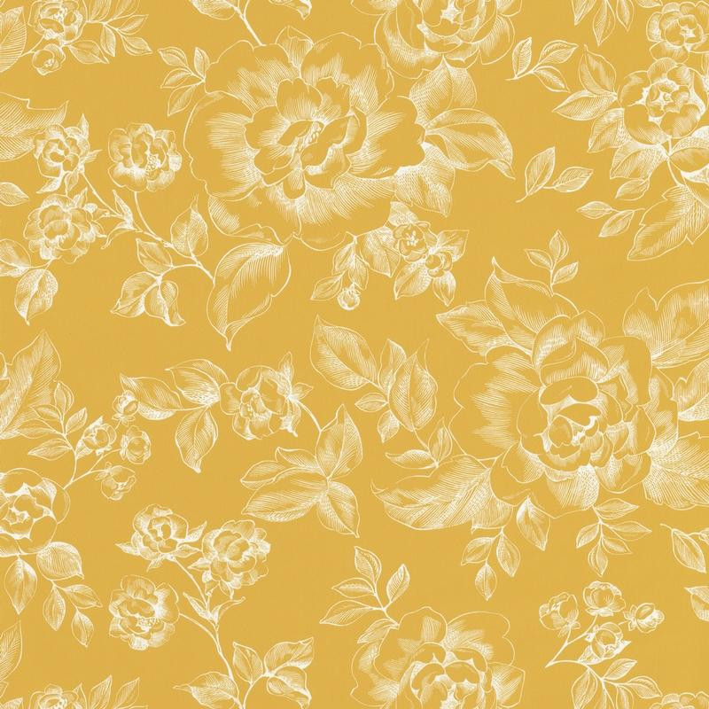 Papier peint A Fleurs De Peau jaune - SMILE - Caselio - SMIL69842505
