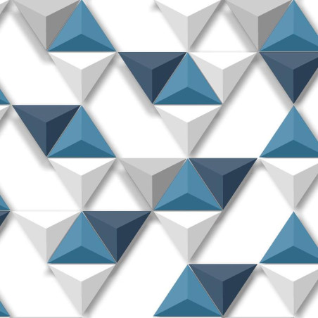 Papier peint Triangles Relief  bleu - HEXAGONE - Ugepa - L57501