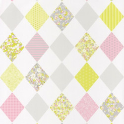 Papier peint Losange rose vert - PRETTY LILI - Caselio - PRLI69167070