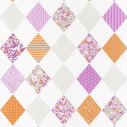 Papier peint Losange orange violet - PRETTY LILI - Caselio - PRLI69163055