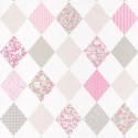 Papier peint pour enfant, Losange rose gris, PRETTY LILI, CASELIO