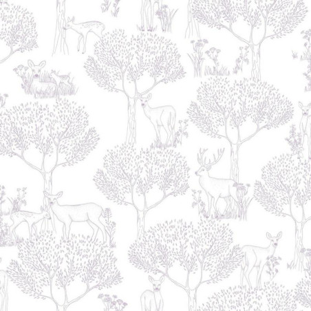 Papier peint Biche violet - PRETTY LILI - Caselio - PRLI69225005