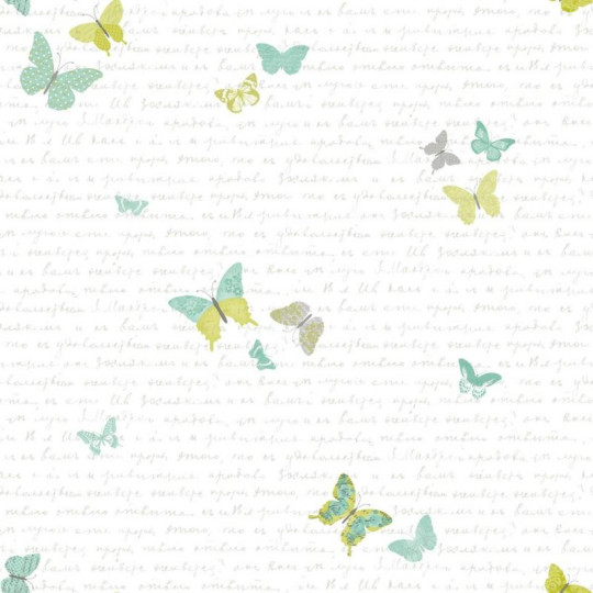 Papier peint Papillons vert...