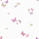 Papier peint pour enfant Papillons, rose et violet, PRETTY LILI, CASELIO