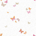 Papier peint pour enfant Papillons, rose et orange, PRETTY LILI, CASELIO