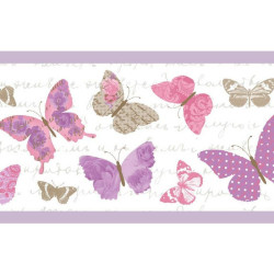 Frise Papillons violet - PRETTY LILI - Caselio - PRLI69114055