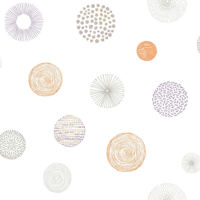 Papier peint Rond Graph orange PRETTY LILI - Caselio - PRLI69243030