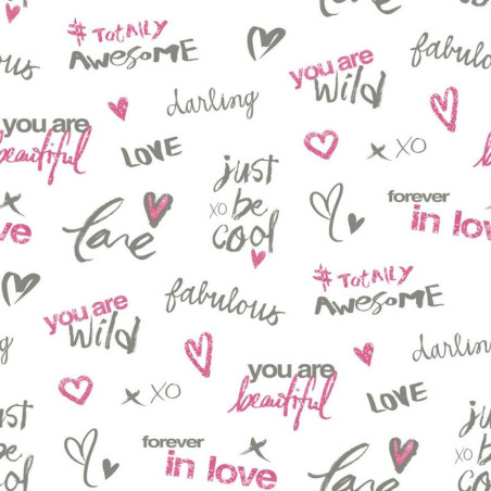 Papier peint Darling rose - PRETTY LILI - CASELIO - PRLI69144000