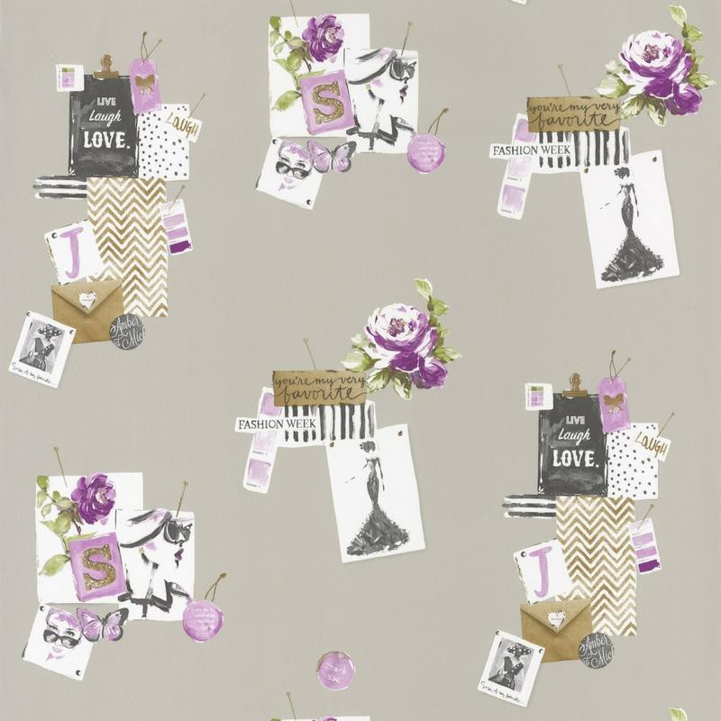 Papier peint Madame violet - PRETTY LILI - Caselio - PRLI69155006