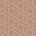 Papier peint Focale terracotta et argenté - HELSINKI - Casadeco - HELS82033106