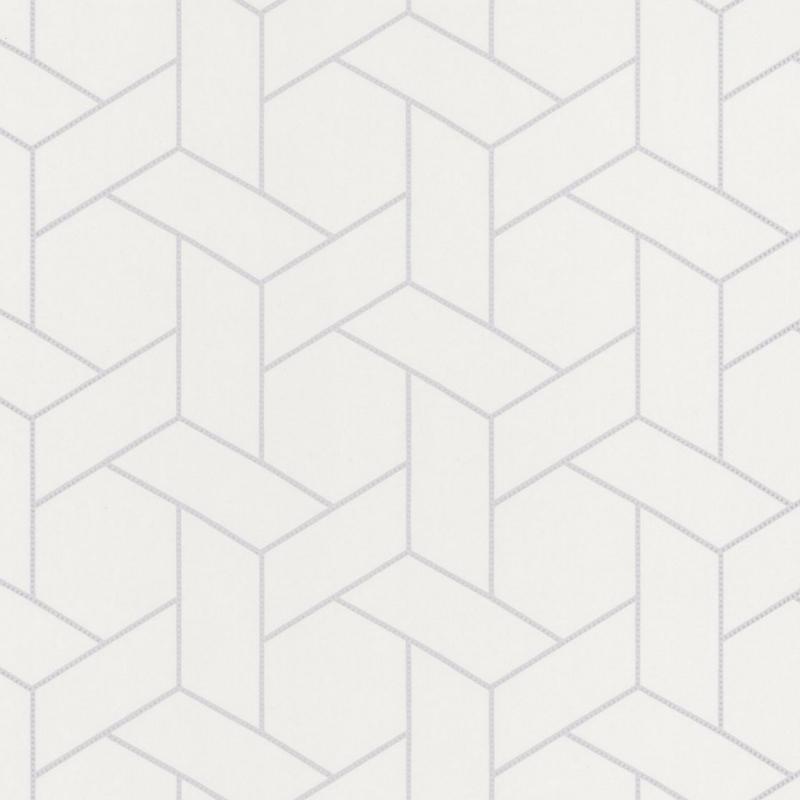Papier peint Focale blanc argenté - HELSINKI - Casadeco - HELS82030121